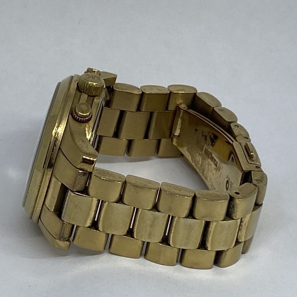 Michael Kors MK5055 Unisex Gold Stainless Steal Analog Dial Quartz Watch GE445 - Picture 9 of 12